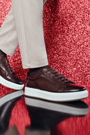 Erkek Kahverengi Deri Sneaker | Derimod Erkek Kahverengi Deri Sneaker | Derimod