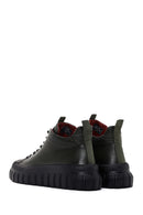 Men's Khaki Thick Sole Leather Cleat Sneaker Boots | Derimod Men's Khaki Thick Sole Leather Cleat Sneaker Boots | Derimod