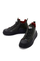 Men's Khaki Thick Sole Leather Cleat Sneaker Boots | Derimod Men's Khaki Thick Sole Leather Cleat Sneaker Boots | Derimod