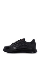 Erkek Siyah Deri Detaylı Sneaker | Derimod Erkek Siyah Deri Detaylı Sneaker | Derimod