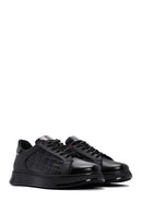 Erkek Siyah Deri Detaylı Sneaker | Derimod Erkek Siyah Deri Detaylı Sneaker | Derimod