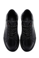 Erkek Siyah Deri Detaylı Sneaker | Derimod Erkek Siyah Deri Detaylı Sneaker | Derimod