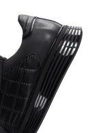 Erkek Siyah Deri Detaylı Sneaker | Derimod Erkek Siyah Deri Detaylı Sneaker | Derimod