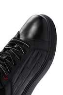 Erkek Siyah Deri Detaylı Sneaker | Derimod Erkek Siyah Deri Detaylı Sneaker | Derimod