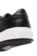 Erkek Siyah Deri Kalın Tabanlı Sneaker | Derimod Erkek Siyah Deri Kalın Tabanlı Sneaker | Derimod