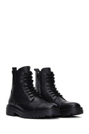 Men's Black Leather Zippered Casual Boots | Derimod Men's Black Leather Zippered Casual Boots | Derimod