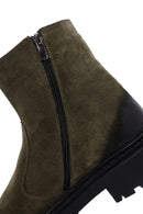 Men's Khaki Suede Zippered Leather Casual Boots | Derimod Men's Khaki Suede Zippered Leather Casual Boots | Derimod