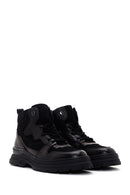 Men's Black Suede Detailed Casual Leather Boots | Derimod Men's Black Suede Detailed Casual Leather Boots | Derimod