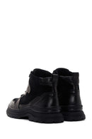 Men's Black Suede Detailed Casual Leather Boots | Derimod Men's Black Suede Detailed Casual Leather Boots | Derimod