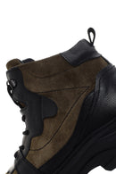 Men's Khaki Suede Detailed Casual Leather Boots | Derimod Men's Khaki Suede Detailed Casual Leather Boots | Derimod