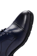 Men's Navy Blue Leather Casual Shoes | Derimod Men's Navy Blue Leather Casual Shoes | Derimod