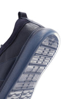 Men's Navy Blue Leather Sneaker | Derimod Men's Navy Blue Leather Sneaker | Derimod