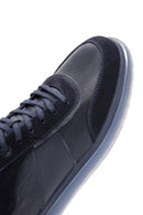 Men's Navy Blue Leather Sneaker | Derimod Men's Navy Blue Leather Sneaker | Derimod