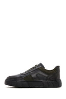 Men's Green Leather Thick Soled Sneaker | Derimod Men's Green Leather Thick Soled Sneaker | Derimod