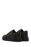 Men's Green Leather Thick Soled Sneaker | Derimod Men's Green Leather Thick Soled Sneaker | Derimod