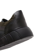 Men's Green Leather Thick Soled Sneaker | Derimod Men's Green Leather Thick Soled Sneaker | Derimod
