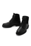 Men's Black Leather Zippered Casual Boots | Derimod Men's Black Leather Zippered Casual Boots | Derimod