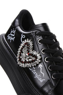 Women's Black Stone Sneaker | Derimod Women's Black Stone Sneaker | Derimod