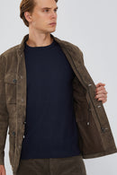 Bonucci Erkek Vizon Süet Deri Mont | Derimod Bonucci Erkek Vizon Süet Deri Mont | Derimod