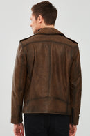 Carter Erkek Kahverengi Biker Deri Mont | Derimod Carter Erkek Kahverengi Biker Deri Mont | Derimod