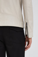 Carter Erkek Bej Biker Deri Mont | Derimod Carter Erkek Bej Biker Deri Mont | Derimod
