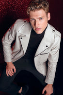 Carter Erkek Bej Biker Deri Mont | Derimod Carter Erkek Bej Biker Deri Mont | Derimod