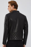 Lillard Men's Black Slim-Fit Sports Leather Coat | Derimod Lillard Men's Black Slim-Fit Sports Leather Coat | Derimod