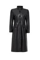 Mirella Women's Black Fur Leather Coat | Derimod Mirella Women's Black Fur Leather Coat | Derimod