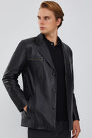 Bernard Men's Leather Jacket | Derimod Bernard Men's Leather Jacket | Derimod