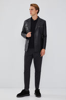 Bernard Men's Leather Jacket | Derimod Bernard Men's Leather Jacket | Derimod