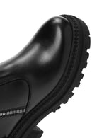 Women's Black Zippered Leather Boots | Derimod Women's Black Zippered Leather Boots | Derimod