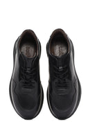 Erkek Siyah Kalın Tabanlı Bağcıklı Deri Casual Sneaker | Derimod Erkek Siyah Kalın Tabanlı Bağcıklı Deri Casual Sneaker | Derimod