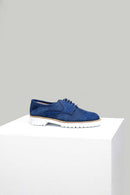 Navy Blue Nubuck Women's Shoes | Derimod Navy Blue Nubuck Women's Shoes | Derimod