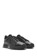 Erkek Siyah Bağcıklı Deri Sneaker | Derimod Erkek Siyah Bağcıklı Deri Sneaker | Derimod