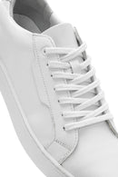 Erkek Beyaz Bağcıklı Deri Sneaker | Derimod Erkek Beyaz Bağcıklı Deri Sneaker | Derimod