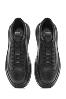 Erkek Siyah Bağcıklı Deri Sneaker | Derimod Erkek Siyah Bağcıklı Deri Sneaker | Derimod