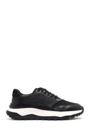 Erkek Siyah Bağcıklı Kalın Tabanlı Deri Sneaker | Derimod Erkek Siyah Bağcıklı Kalın Tabanlı Deri Sneaker | Derimod