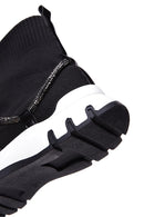 Women's Black Stone High Top Sneaker | Derimod Women's Black Stone High Top Sneaker | Derimod