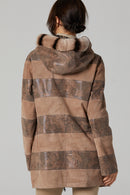 Dalia Women's Brown Hooded Leather Coat | Derimod Dalia Women's Brown Hooded Leather Coat | Derimod