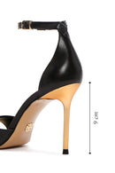 Women's Black Ankle Strap Thin Heeled Leather Shoes | Derimod Women's Black Ankle Strap Thin Heeled Leather Shoes | Derimod