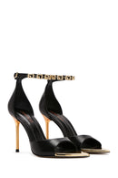 Women's Black Ankle Strap Thin Heeled Leather Shoes | Derimod Women's Black Ankle Strap Thin Heeled Leather Shoes | Derimod
