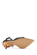 Women's Black Ankle Strap Thin Heeled Leather Shoes | Derimod Women's Black Ankle Strap Thin Heeled Leather Shoes | Derimod