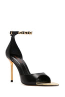 Women's Black Ankle Strap Thin Heeled Leather Shoes | Derimod Women's Black Ankle Strap Thin Heeled Leather Shoes | Derimod