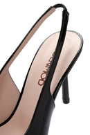 Women's Black Open-Back Heeled Patent Leather Shoes | Derimod Women's Black Open-Back Heeled Patent Leather Shoes | Derimod
