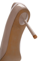 Women's Beige Heeled Leather Stiletto | Derimod Women's Beige Heeled Leather Stiletto | Derimod