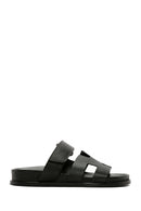 Women's Black Leather Slippers | Derimod Women's Black Leather Slippers | Derimod