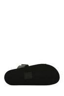 Women's Black Leather Slippers | Derimod Women's Black Leather Slippers | Derimod