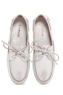 Women's White Leather Masculine Loafer | Derimod Women's White Leather Masculine Loafer | Derimod