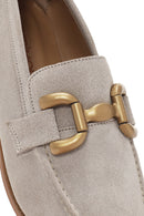 Kadın Bej Süet Deri Maskülen Loafer | Derimod Kadın Bej Süet Deri Maskülen Loafer | Derimod