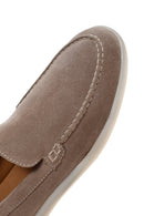 Women's Gray Suede Leather Loafer | Derimod Women's Gray Suede Leather Loafer | Derimod